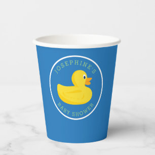 Sophisticated Duck Baby shower Blauw Custom Kleur  Papieren Bekers