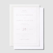 Sophisticated Dusty Rose Minimalist Vellum Uitnodigingen (Offset)