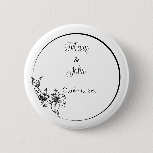 Sophisticated Elegance Wedding Keepsake Ronde Button 5,7 Cm (Voorkant)