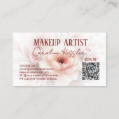 Sophisticated Elegant Blush Roze Rode Bloemen Art Visitekaartje (Achterkant)