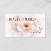 Sophisticated Elegant Blush Roze Rode Bloemen Art Visitekaartje (Voorkant)