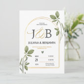 Sophisticated Elegant Huwelijksuitnodiging met Del Kaart (Staand voorkant)