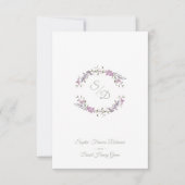 Sophisticated Elegant Lilac Floral Wedding Garland RSVP Kaartje (Voorkant)