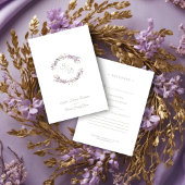Sophisticated Elegant Lilac Floral Wedding Garland RSVP Kaartje