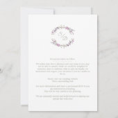 Sophisticated Elegant Lilac Floral Wedding Garland Save The Date (Achterkant)
