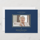 Sophisticated Elegant Minimalist Navy Blue Photo  Kaart (Voorkant)