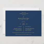 Sophisticated Elegant Minimalist Navy Blue Photo  Kaart (Achterkant)