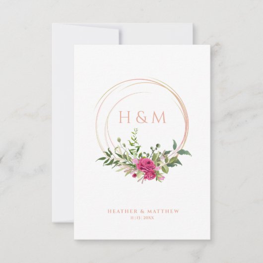 Sophisticated Elegant Pink Floral Wedding Garland (Voorkant)