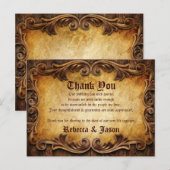 Sophisticated Elegant vintage bruiloft bedankt Briefkaart (Voorkant / Achterkant)