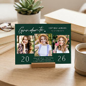 Sophisticated Emerald 3 Photo Collage Afstuderen Aankondiging