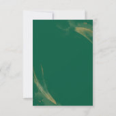 Sophisticated Emerald Roses Bruiloft RSVP Kaartje (Achterkant)