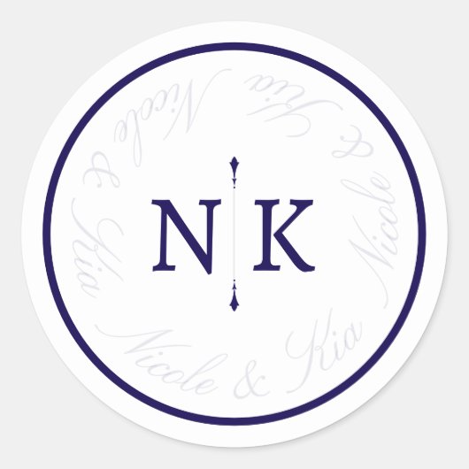 Sophisticated en Klassiek Ronde Sticker (Voorkant)