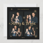 Sophisticated & Exquisite Black and Golden Collage Feestdagenkaart (Voorkant)