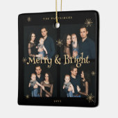 Sophisticated & Exquisite Black and Golden Collage Keramisch Ornament (Links)