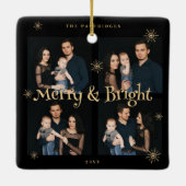 Sophisticated & Exquisite Black and Golden Collage Keramisch Ornament (Achterkant)