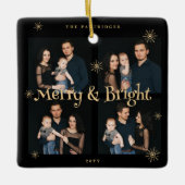 Sophisticated & Exquisite Black and Golden Collage Keramisch Ornament (Voorkant)