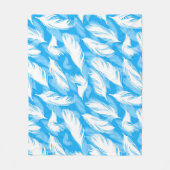 Sophisticated Feather Design On A Bright Blue Fleece Deken (Voorkant)