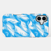 Sophisticated Feather Design On A Bright Blue iPhone Hoesje (Achterkant horizontaal)