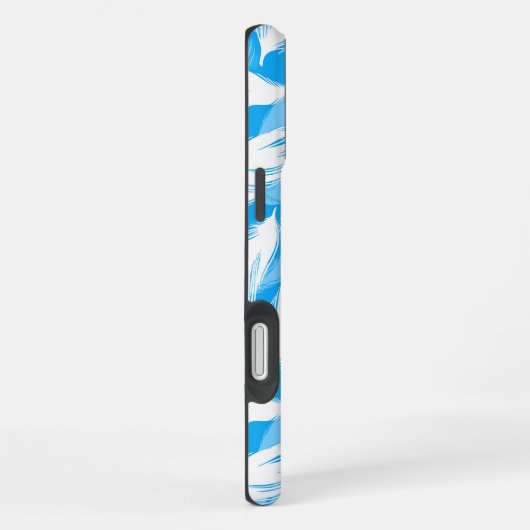Sophisticated Feather Design On A Bright Blue iPhone Hoesje (Rechterkant)