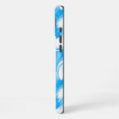 Sophisticated Feather Design On A Bright Blue iPhone Hoesje (Linkerkant)