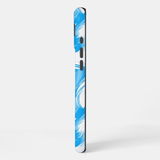 Sophisticated Feather Design On A Bright Blue iPhone Hoesje (Linkerkant)