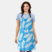 Sophisticated Feather Design On A Bright Blue Schort (Gedragen)