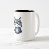 "Sophisticated Feline Gentleman Mok - Twee-tone Ca (Voorkant rechts)