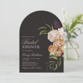 Sophisticated Floral Arch Bridal Shower Invitation Kaart (Staand voorkant)