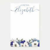Sophisticated Floral Custom Navy Dusty Blue Post-it® Notes (Voorkant)