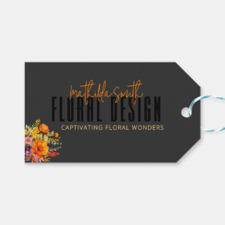 Sophisticated Floral Design Black Orange Flowers Cadeaulabel