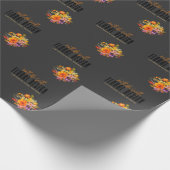 Sophisticated Floral Design Black Orange Flowers  Cadeaupapier (Hoek)