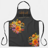 Sophisticated Floral Design Black Orange Flowers  Schort (Voorkant)