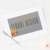 Sophisticated Floral Design Gray Orange Flowers Rechthoekige Sticker (Envelop)