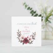 Sophisticated Floral Micro-Wedding Suite Bedankkaart (Staand voorkant)