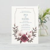 Sophisticated Floral Micro-Wedding Suite Kaart (Staand voorkant)