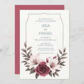 Sophisticated Floral Micro-Wedding Suite Kaart (Voorkant / Achterkant)