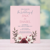 Sophisticated Floral Micro-Wedding Suite (Roze) Acryl Bord (Neutraal)