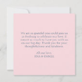 Sophisticated Floral Micro-Wedding Suite (Roze) Bedankkaart (Achterkant)