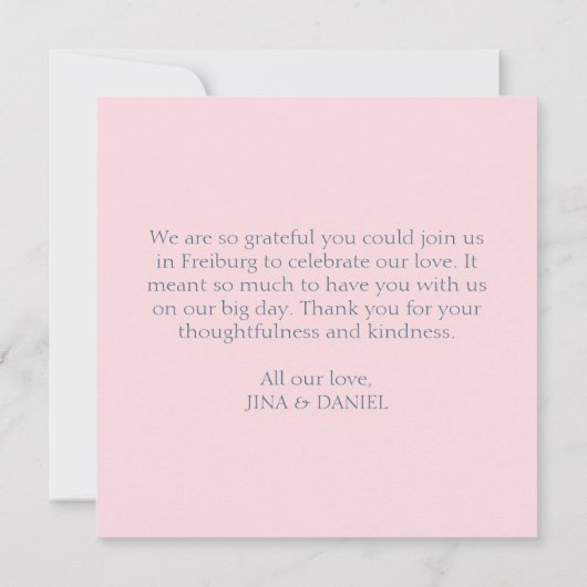 Sophisticated Floral Micro-Wedding Suite (Roze) Bedankkaart (Achterkant)