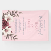 Sophisticated Floral Micro-Wedding Suite (Roze) Spandoek (Horizontaal)