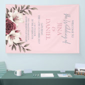 Sophisticated Floral Micro-Wedding Suite (Roze) Spandoek (Beurs)