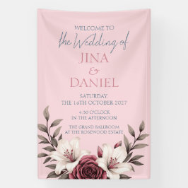 Sophisticated Floral Micro-Wedding Suite (Roze) Spandoek