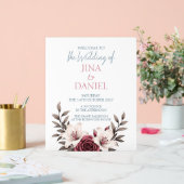 Sophisticated Floral Micro-Wedding Suite (wit) Acryl Bord (Huwelijk)