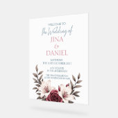 Sophisticated Floral Micro-Wedding Suite (wit) Acryl Bord (Hoek)