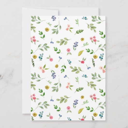 Sophisticated Floral Wedding Couples Douche Kaart (Achterkant)