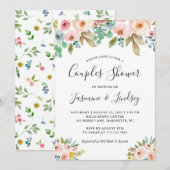 Sophisticated Floral Wedding Couples Douche Kaart (Voorkant / Achterkant)