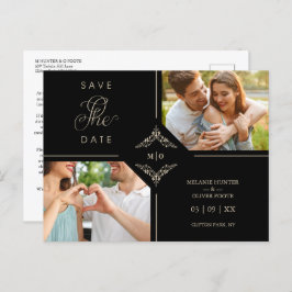 Sophisticated Flourish Wedding Initials Ornamental Aankondigingskaart