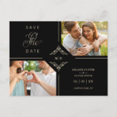 Sophisticated Flourish Wedding Initials Ornamental Aankondigingskaart (Voorkant)