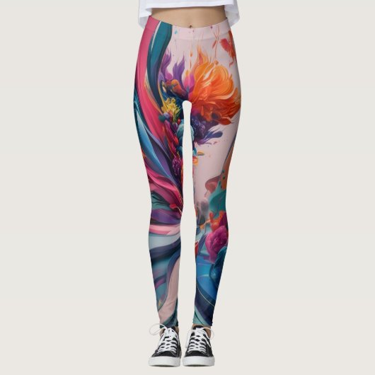 Sophisticated Flow: AI-gegenereerde Leggings (Voorkant)