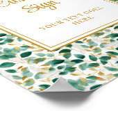 Sophisticated Forest Green Gold Foliage Wedding Poster (Hoek)